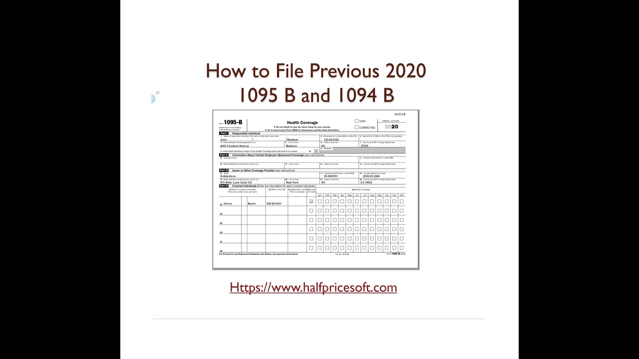 How to File Previous 2020 1095 B and 1094 B ACA Forms