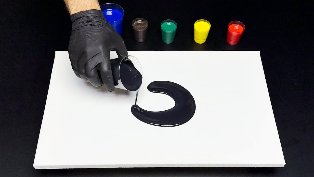 A fascinating, noisy painting with acrylic paint.