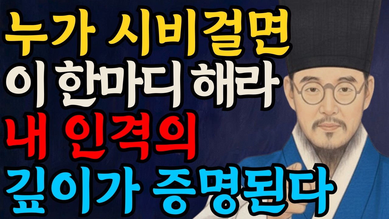 시비 거는 사람 한마디로 잠재우는 법 | 참아도 달라지지 않는 관계 해결법 | 정약용이 알려주는 인간관계 대화법