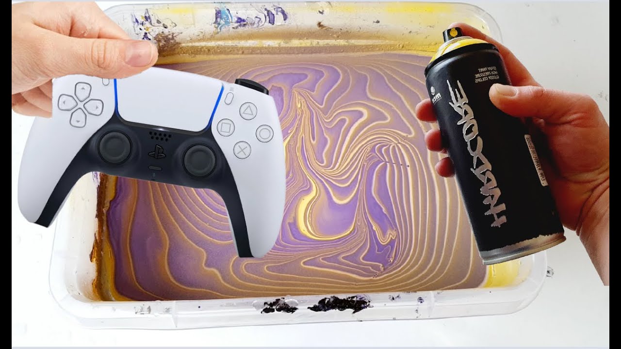 Hydro Dipping PS5 Controller With Spray Paint Custom PS5 Controller