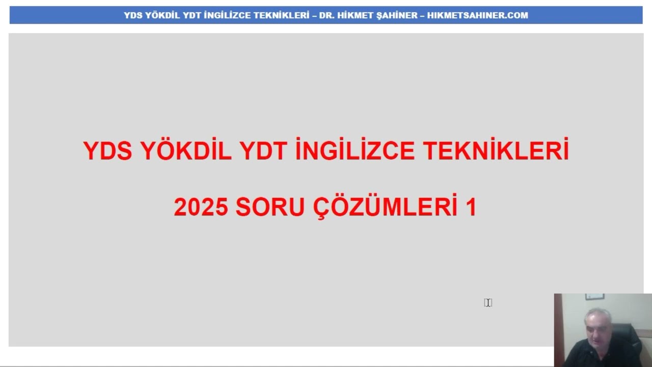 YDS YÖKDİL YDT İNGİLİZCE TEKNİKLERİ – 1