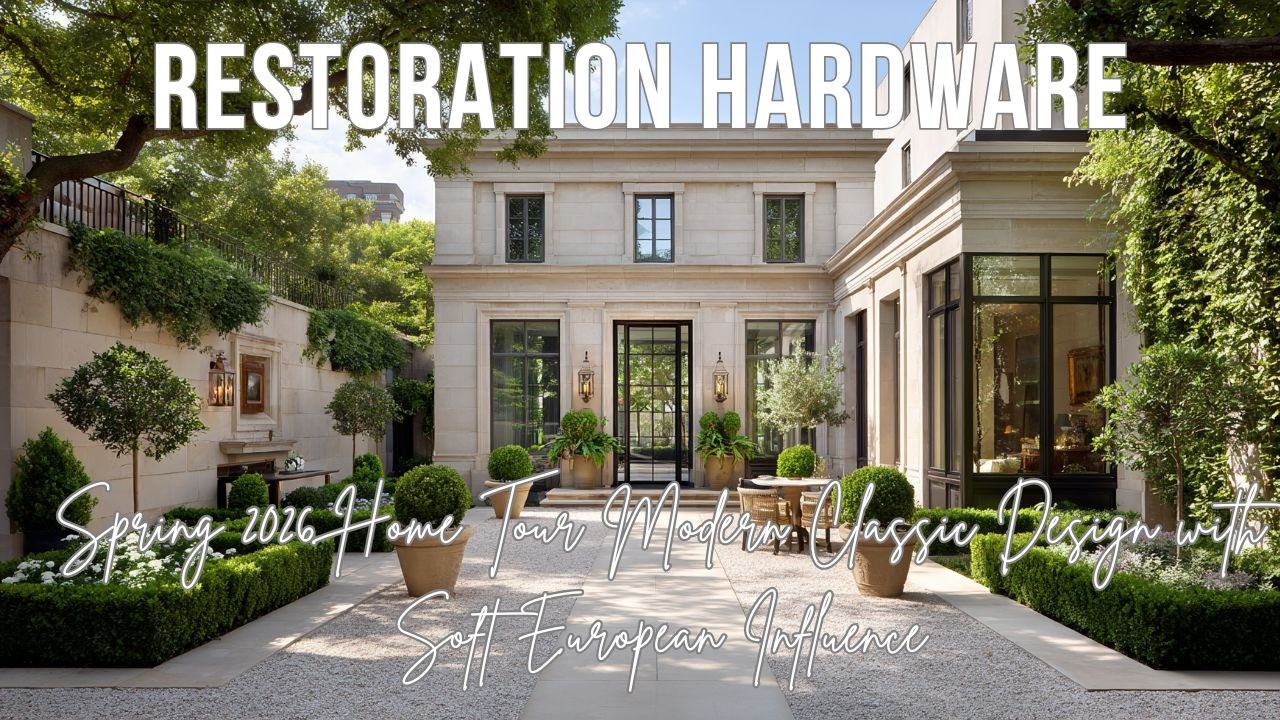 Весенний тур по домам Restoration Hardware 2026: Современный классический дизайн с элементами евр...