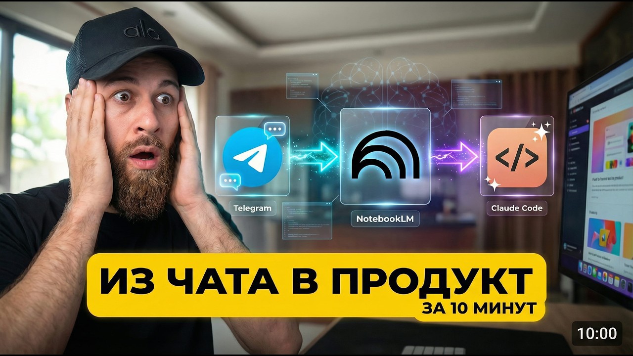 Telegram + NotebookLM + Cloud Code: Как я создал из одного чата концепт нового продукта.