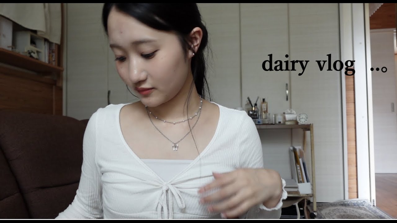 【vlog】 뜨개질 만들기 / 자몽    チョーカー作り / グレープフルーツ♡