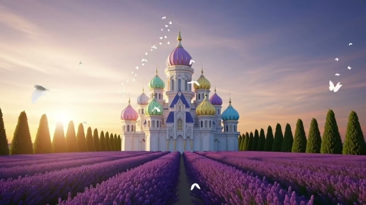 Enchanted Lavender Castle Sunset: Relaxing Piano Music for Deep Serenity and Meditation