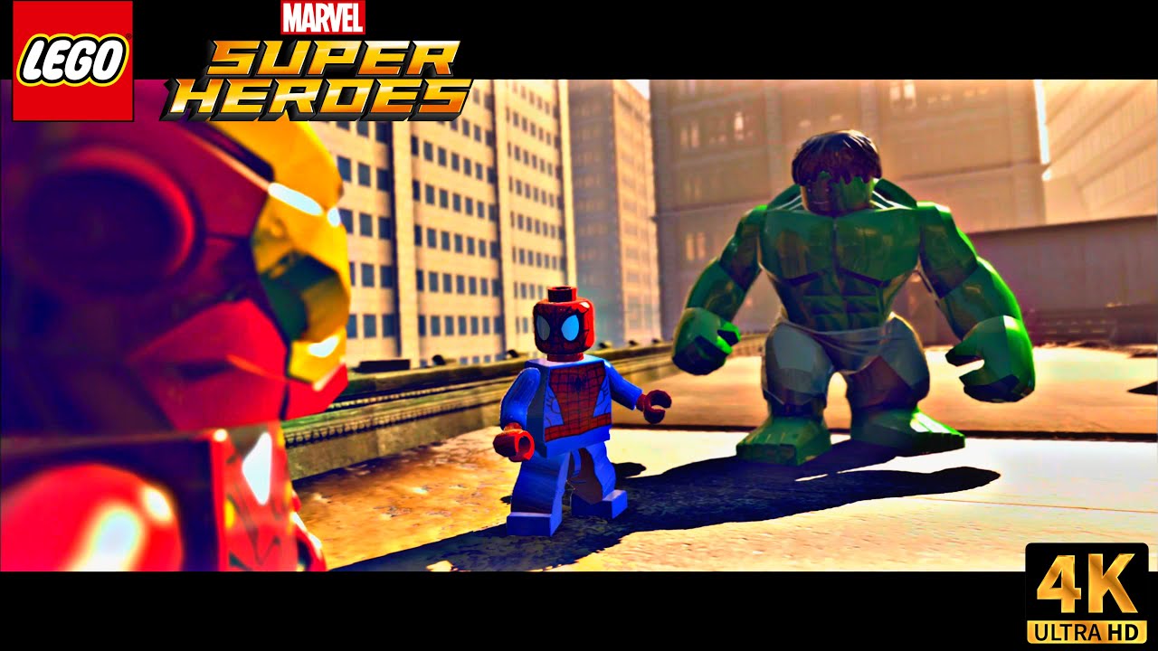 Spider-Man, Iron Man, and Hulk VS Sandman | Lego Marvel Super Heroes (4K 60FPS)