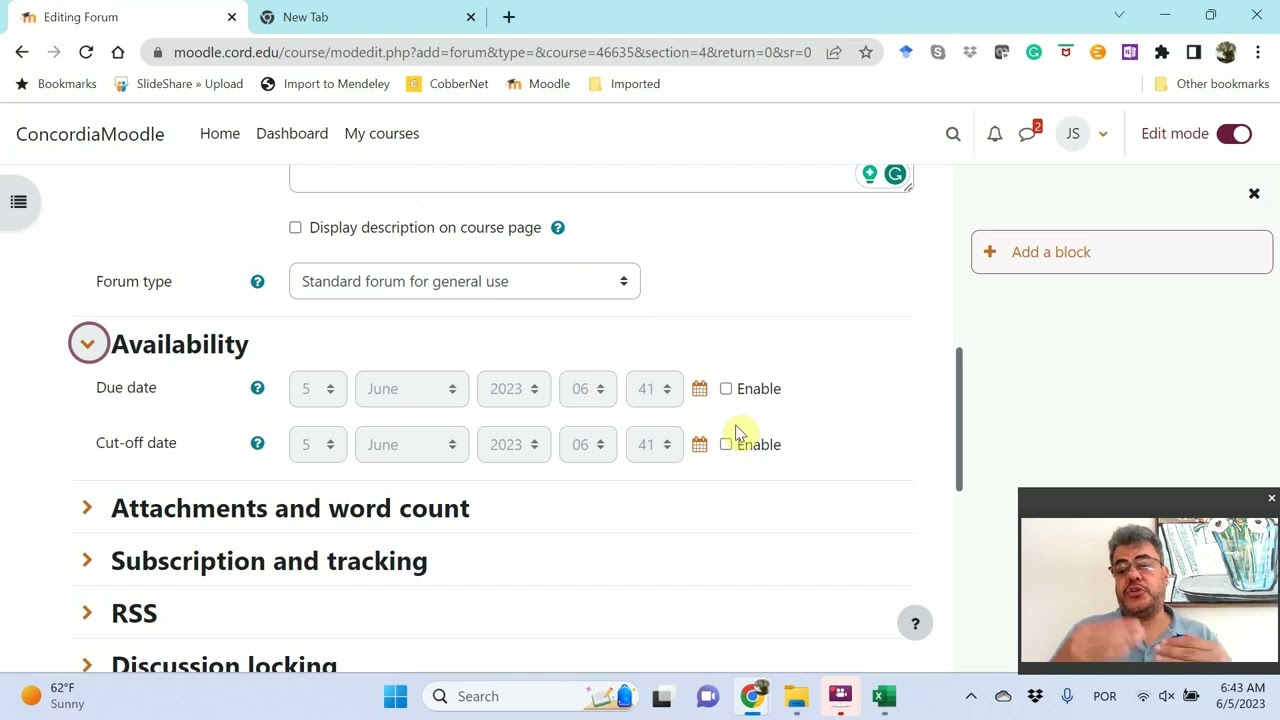 How do I create a discussion (forum) in Moodle?