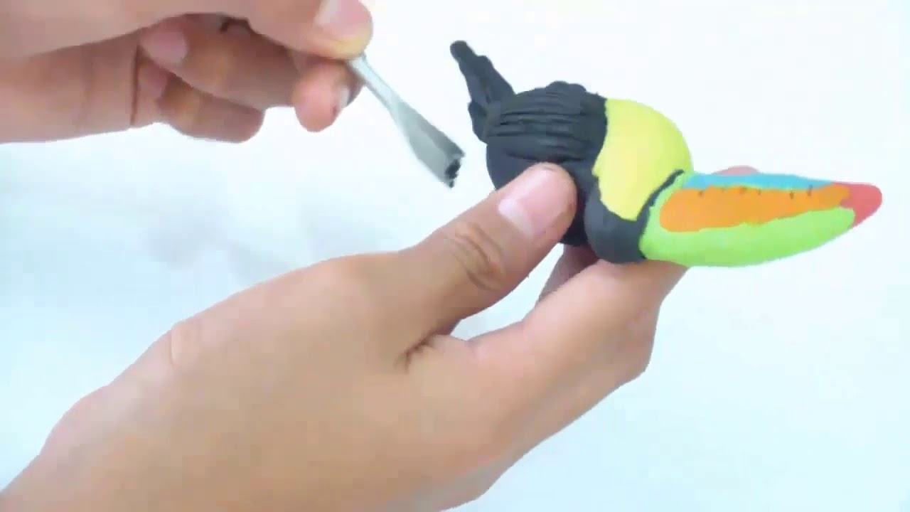 Como Hacer un Tucán  De Plastilina Paso a Paso