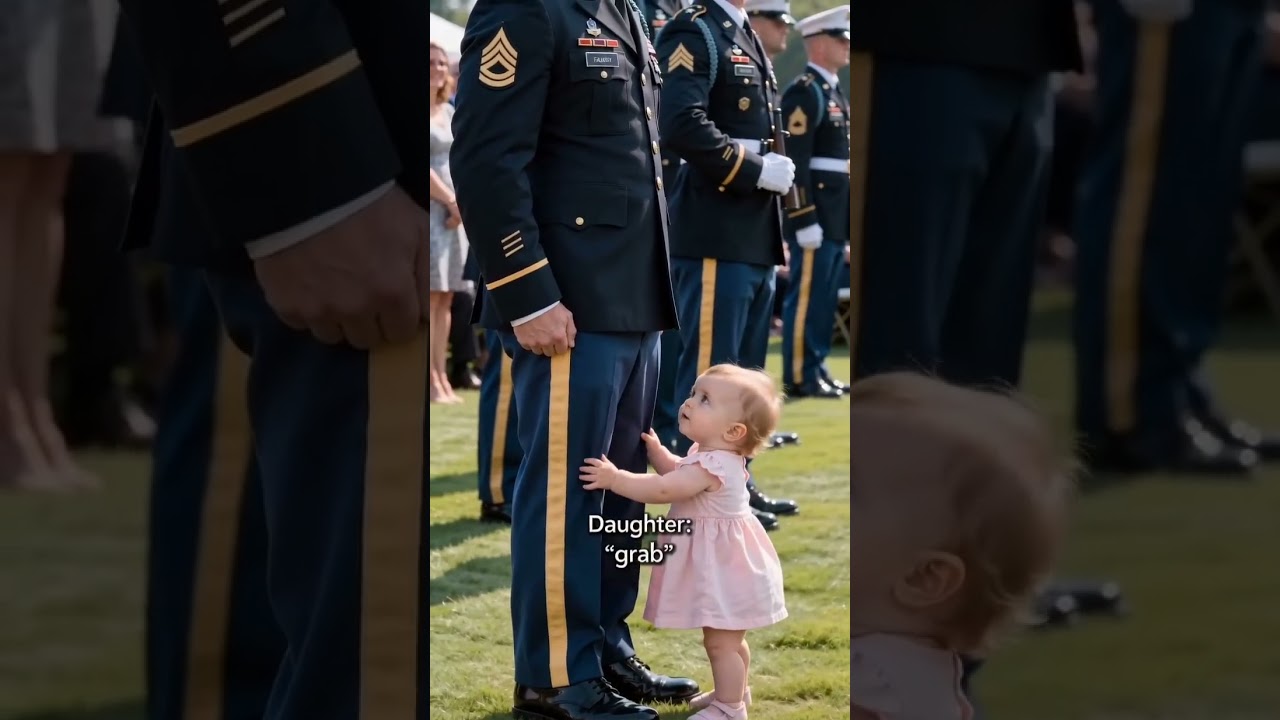Tiny Toddler Melts a Soldier Dad's Heart During Military Ceremony ❤️🥹#Military #Soldier #ArmyDad