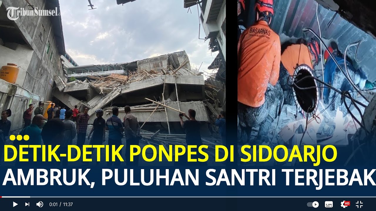 Detik-detik Ponpes Al Khoziny Sidoarjo Ambruk, Bangunan Roboh Ketika para Santri Shalat Ashar