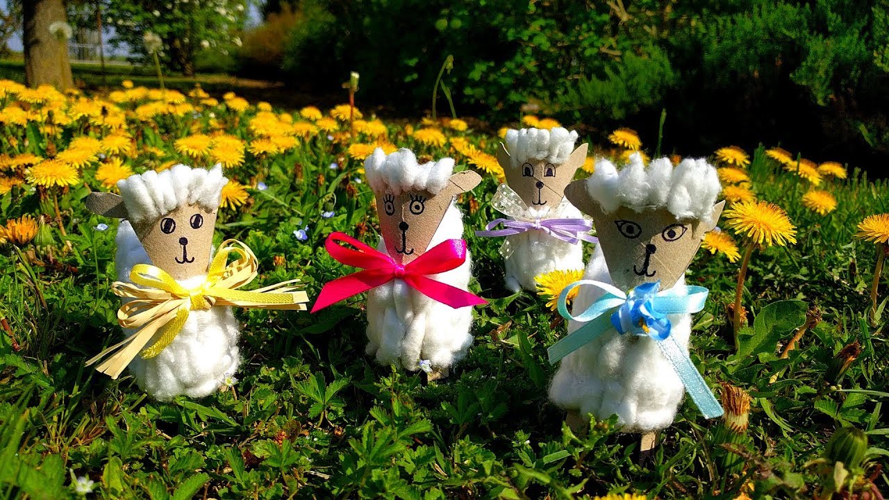 🐑 Lavoretto di Pasqua: PECORELLA di cotone (borreguito de la suerte)