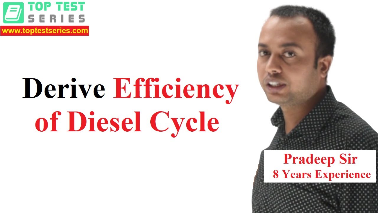 Derive Efficiency of Diesel Cycle in Hindi, Diesel Cycle Efficiency Expression in Hindi