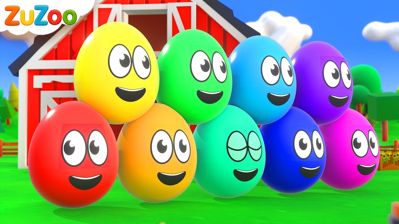 Aprender Colores y Números | Huevos de Colores en la Granja | Canciones Infantiles ZuZoo en Español