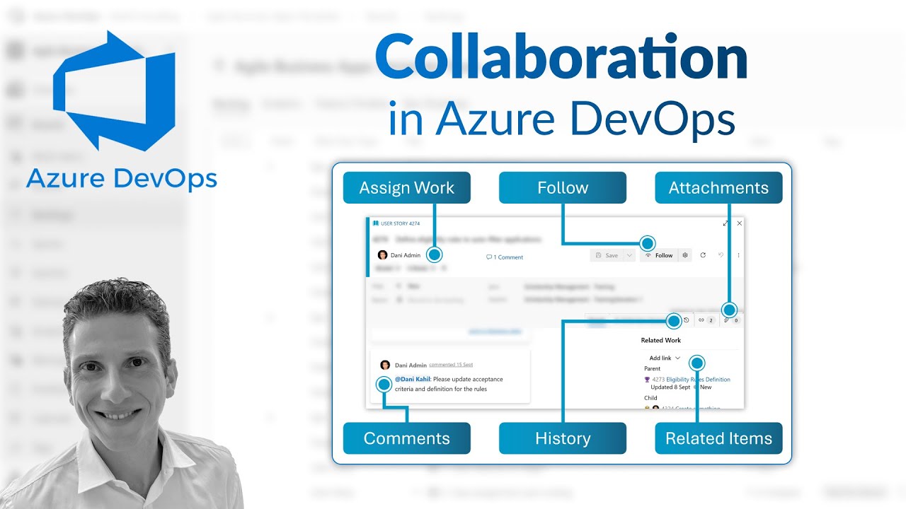 Azure DevOps — сотрудничайте с другими (назначайте, комментируйте, связывайте и т. д.)