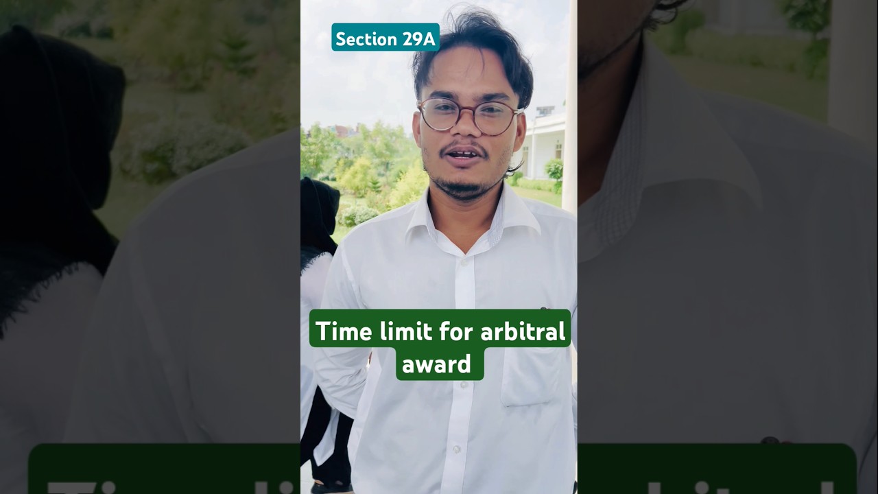 Time limit for arbitral award ADR 1996 | section 29A #arbitration #arbitrationagreement #shortvideo
