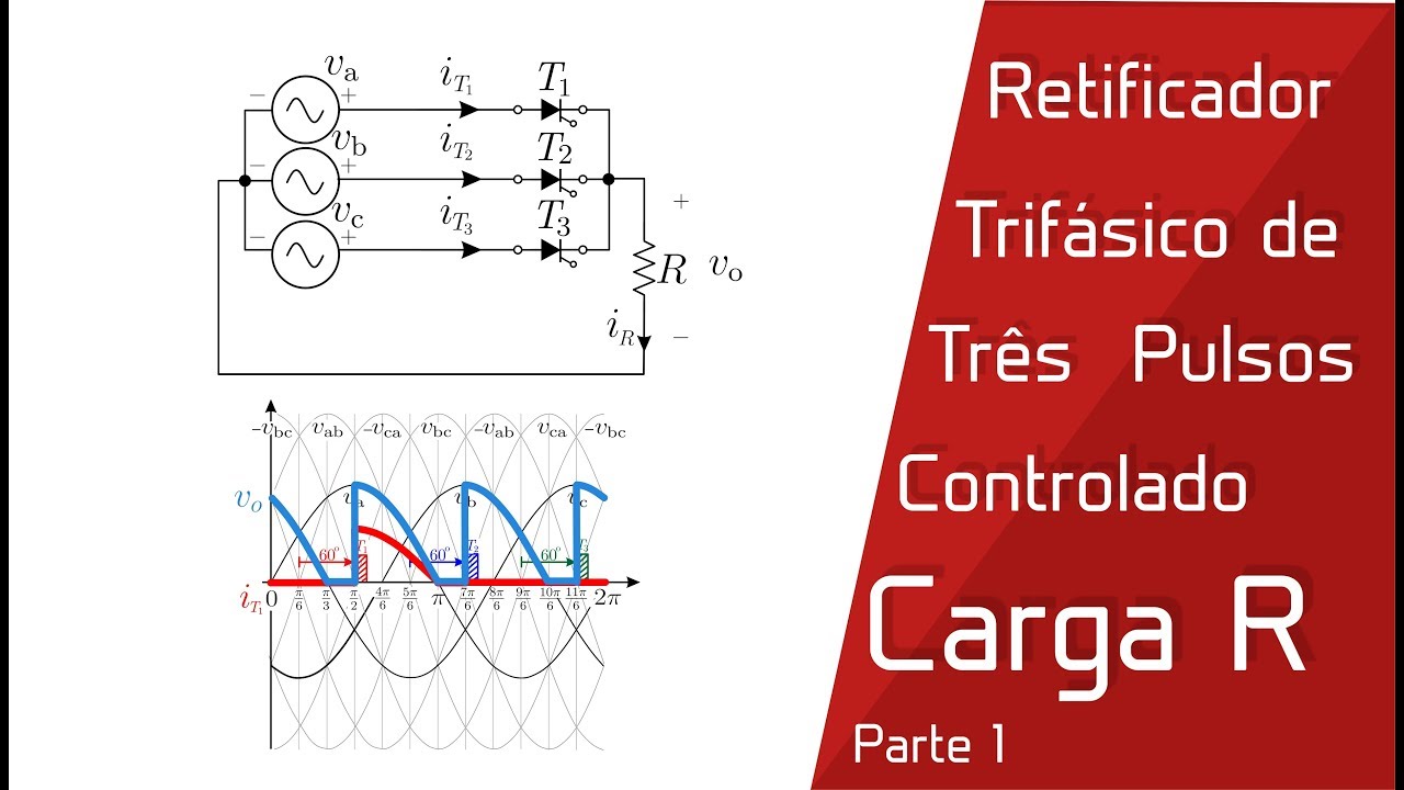 Retificador Trifásico de Três Pulsos Controlado com Carga R