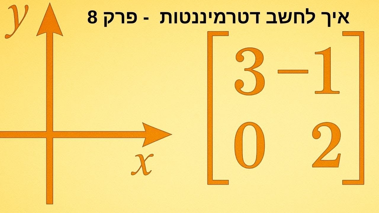 איך מחשבים דטרמיננטה? (2×2 ו־3×3) – אלגברה ליניארית (פרק 8)