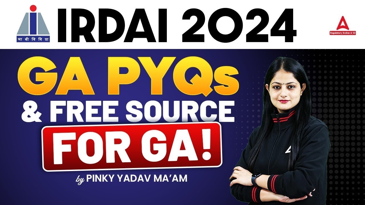 IRDAI Grade A 2024 | Free Source For IRDAI Grade A GA Previous Year Question Paper | GA By Pinky Mam
