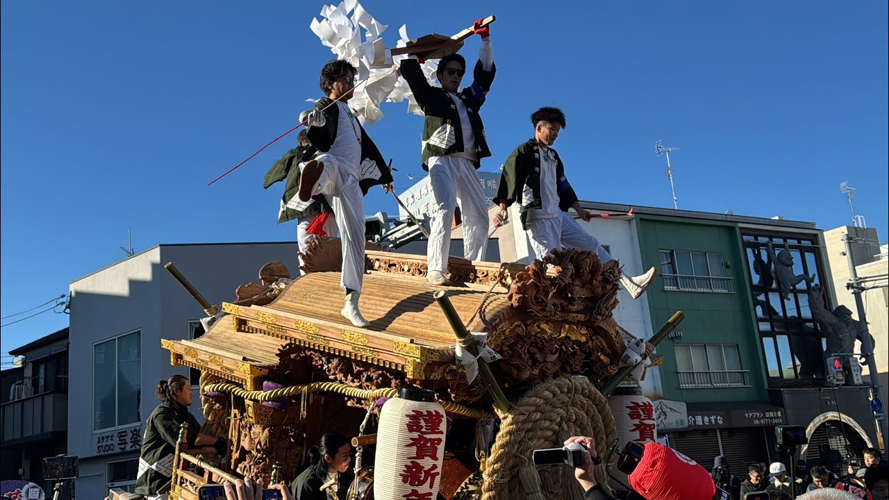 令和8年 2026年 杭全神社 注連縄上げ 流町地車