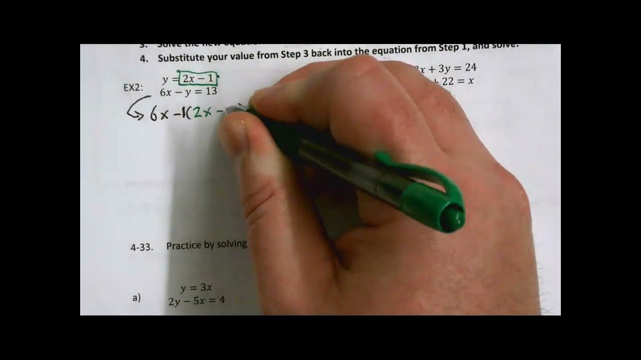 LESSON 4: Solving Systems Using the Method of Substitution