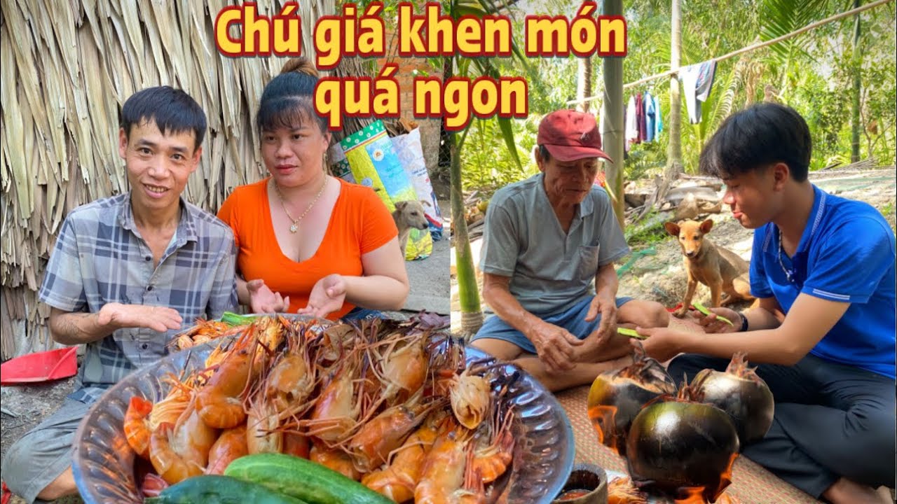 Bất ngờ Trung nấu món tôm đốt dừa lạ đời, ai ăn cũng tấm tắc khen ngon chú giá thì bất ngờ #amthuc 