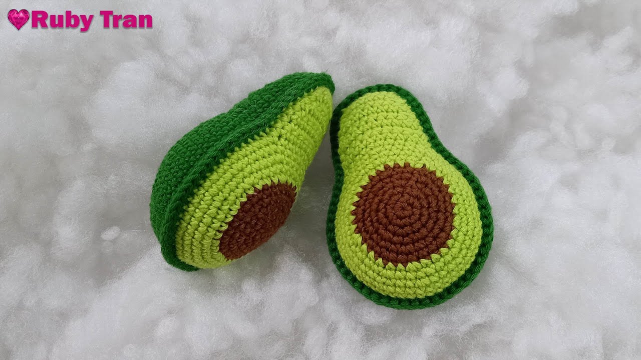 Hướng Dẫn Móc Nữa Trái Bơ Làm Móc Gắn Chìa Khóa | Crochet Keychain Amigurumi Handmade
