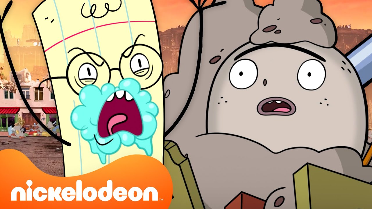 Rock Paper Scissors | Pedra, Papel e Tesoura destruindo TUDO por 60 minutos seguidos 🔥 | Nickelodeon