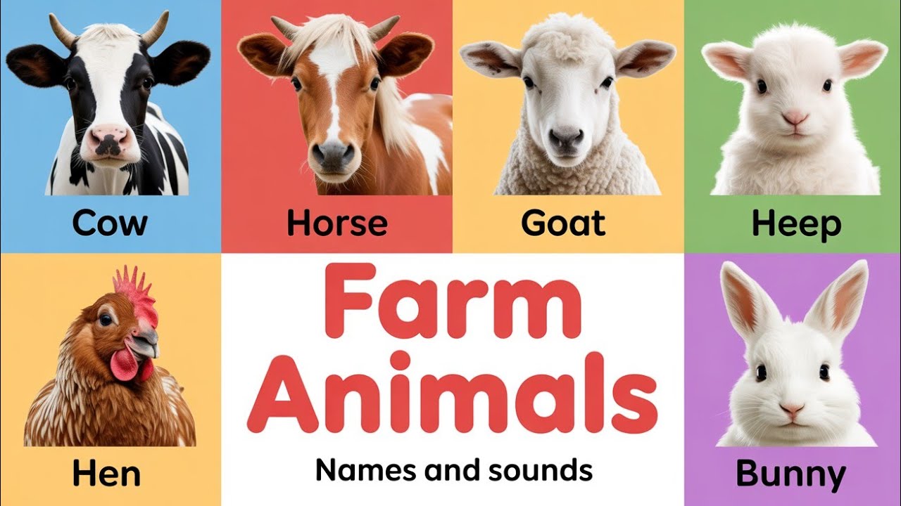 Farm Animals Names & Sounds | Visit To Farm | Meet Farm Animals | PreschoolLearning| @abckidscampus 