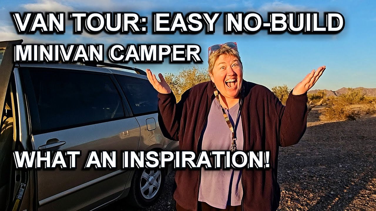 BUTTERFLY TRACKS VAN TOUR of Youtuber Dani's simple, DIY minivan camper.
