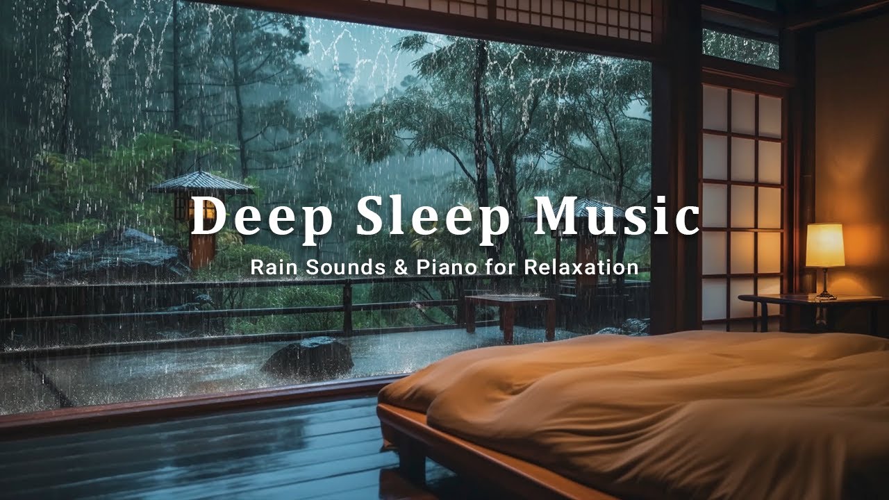 Relaxing Piano & Rain Sounds | Peaceful Bedroom For Deep Sleep, Stress Relief And Calm Mind, Healing