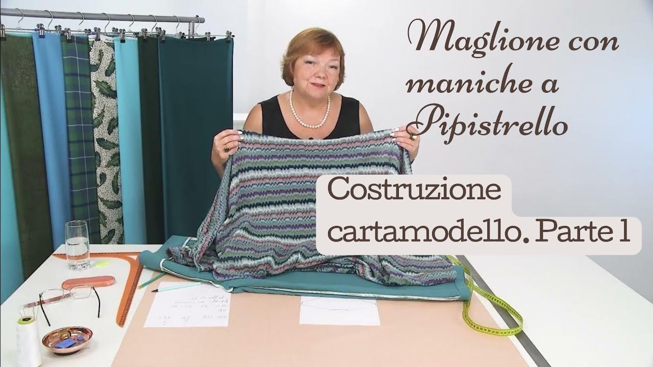 Maglione con manica a Pipistrello. Costruzione cartamodello. Parte 1