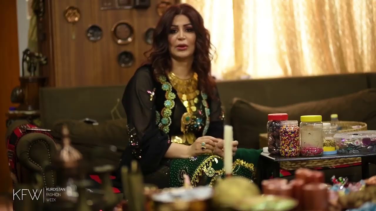Hawar muhammed, one of Kurdistan fashion week designers discussing her own designs- KFW 2018 - Erbil