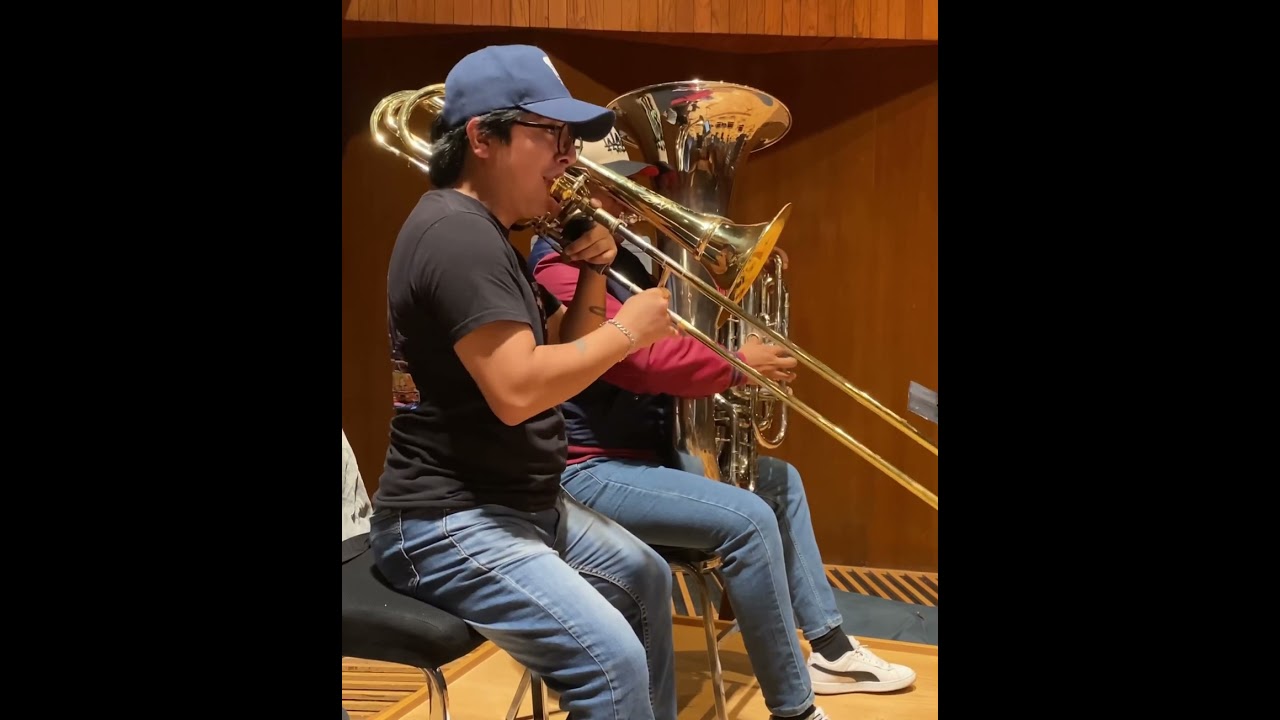 Respighi - Fountains of Rome bass trombone and tuba practicing