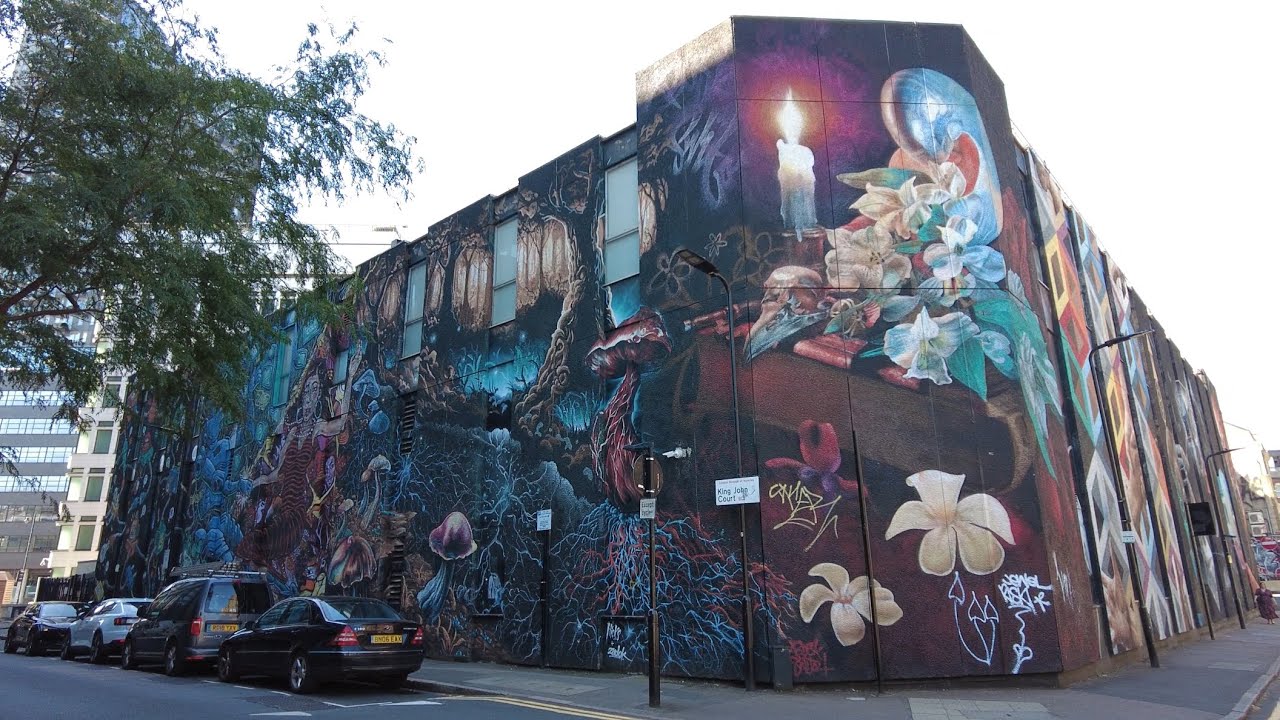 London Walk - 4K -  Shoreditch and Brick Lane and Spitlefields Market - August 2024