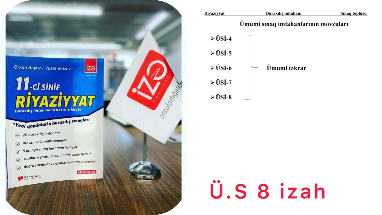 Buraxlış imtahanı test toplusu sualların izahı Ü.S 8