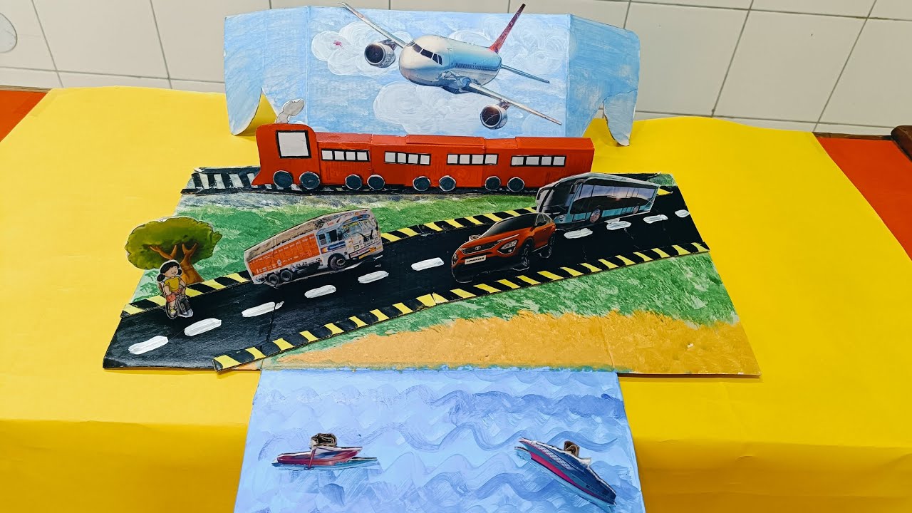Means of transport/ Show and Tell/Land transport /DIY model/ Easy lines for kids/ Grade-1