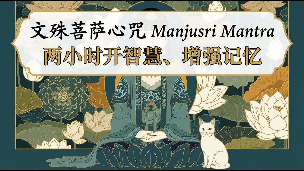 1 Hour Manjusri Mantra | Boost Wisdom, Memory & Focus | 文殊菩萨心咒 | 1小时循环 开启智慧 增强记忆 学习伴奏