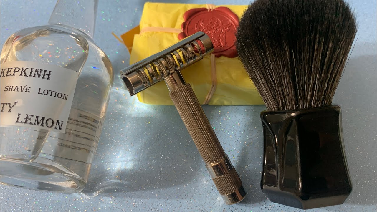 💈Le Coq SafetyRazor🇫🇷 Caged Head💈Darwin brush💈ΚΕΡΚΙΝΗ •Frosty Lemon💈Perma Sharp Blade