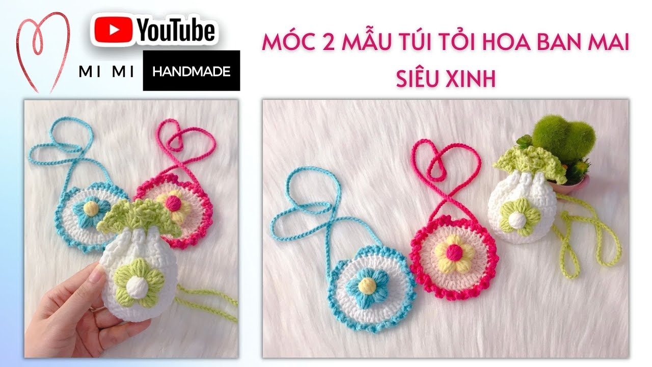 Móc 2 Mẫu Túi Tỏi Hoa Ban Mai Siêu Xinh Cho Bé 🌸 | Crochet Baby Garlic Bags Tutorial | Mimi Handmade