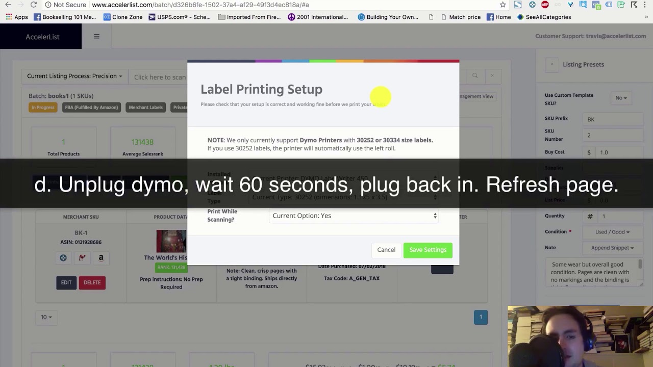 Dymo Printer Troubleshooting in Accelerlist and Inventorylab (Quick Tips)