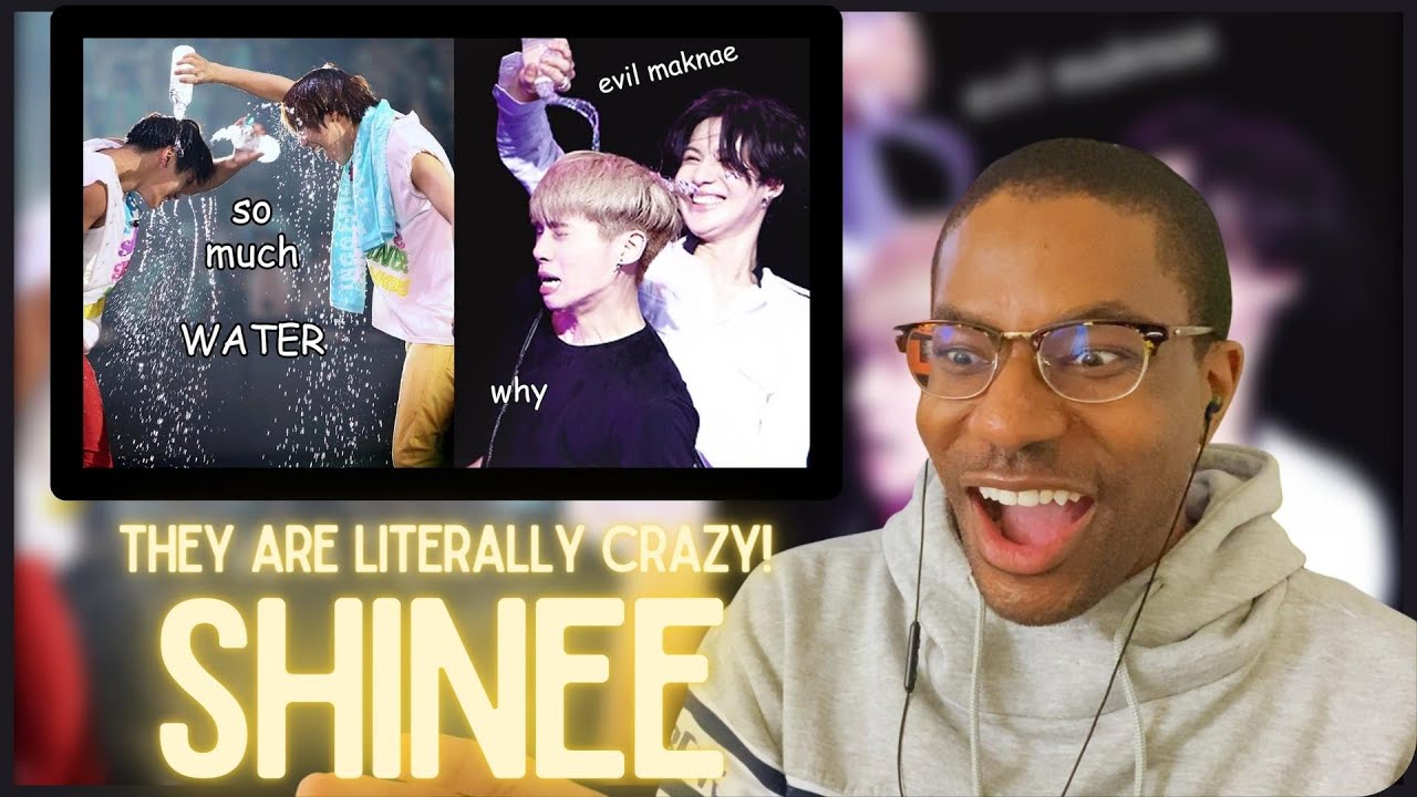 SHINee dumping water on each other for 12 minutes straight REACTION | Not the spitting too!!!