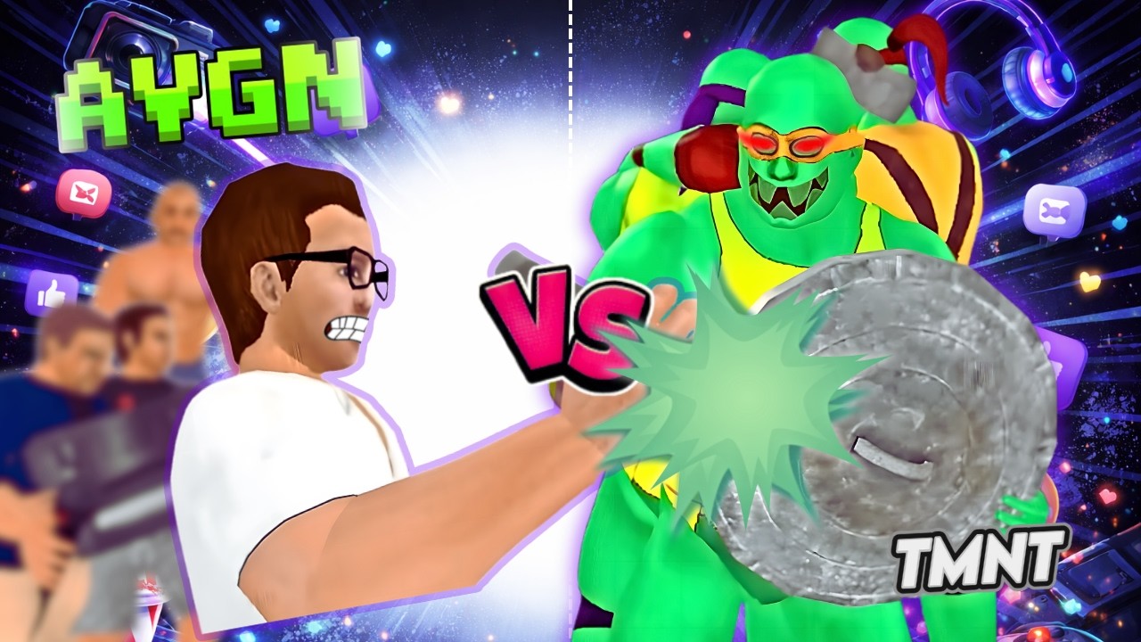 AVGN & Cinemassacre vs TMNT (Barbed Wire + Flooded Ring Hardcore Match!) | SimSlam
