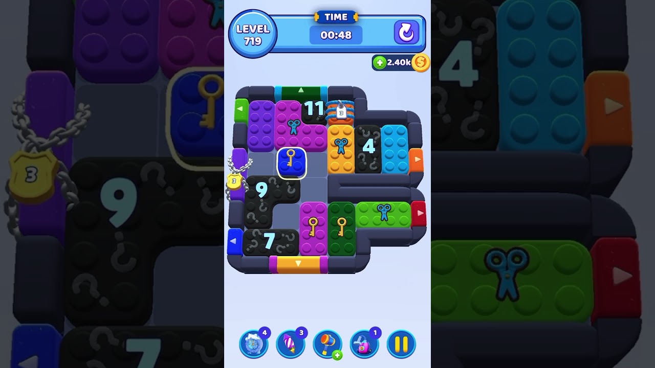 Color Block Jam 719 &ndash; Full Puzzle Solution (No Boosters)