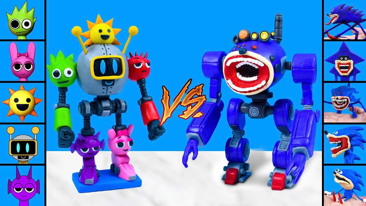 MAKING ROBOT SPRUNKI VS ROBOT SONIC TAPES With Clay | CLAY TUTORIAL