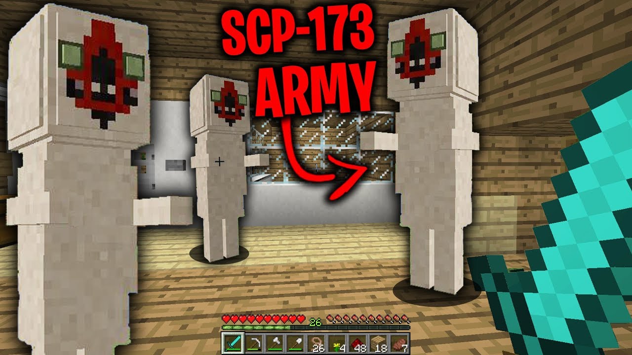 If you see the SCP-173 ARMY in Minecraft.... RUN!!! - Minecraft SCP Survival - Scary Minecraft Video