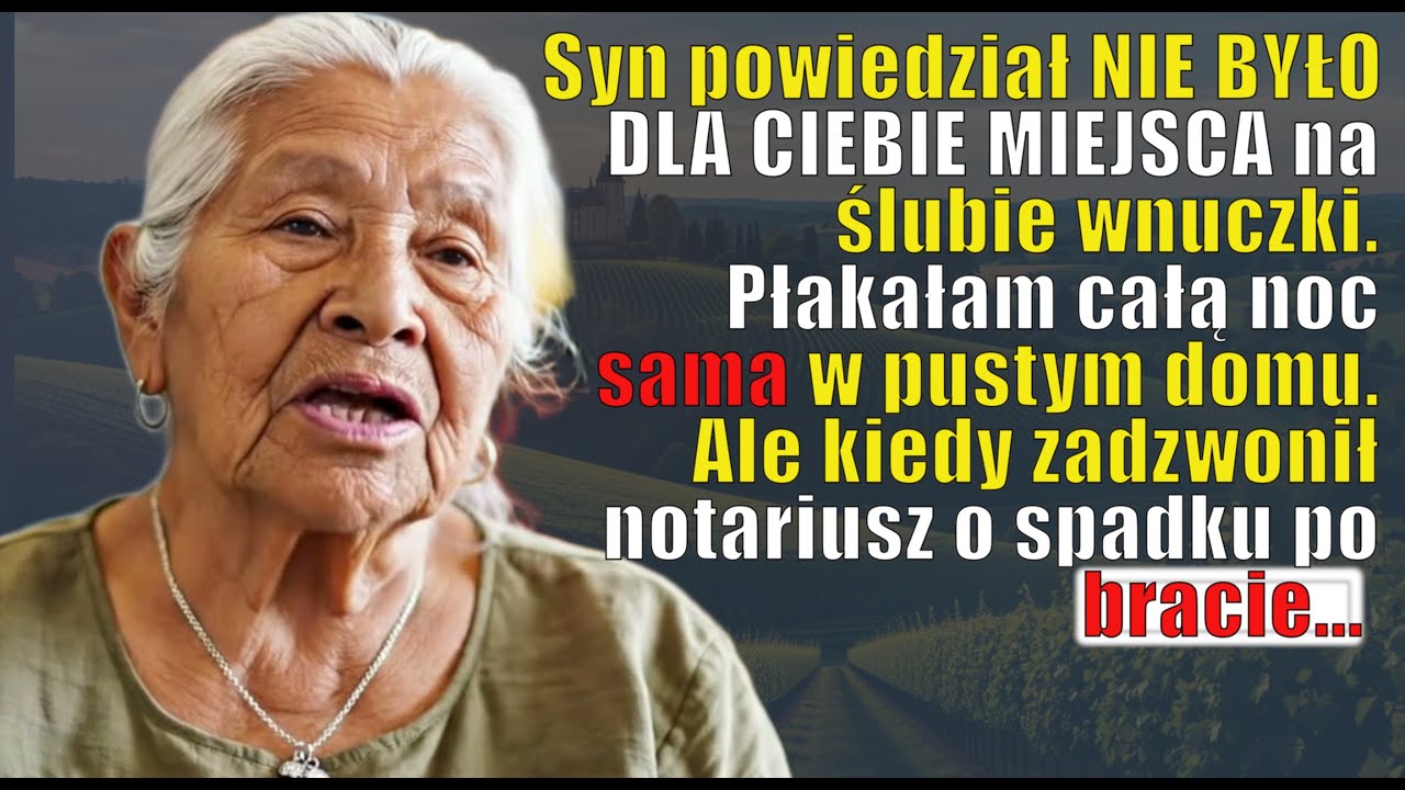 Mój syn nie zaprosił mnie na ślub wnuczki: Nie mieściłaś się przy stole mamo...