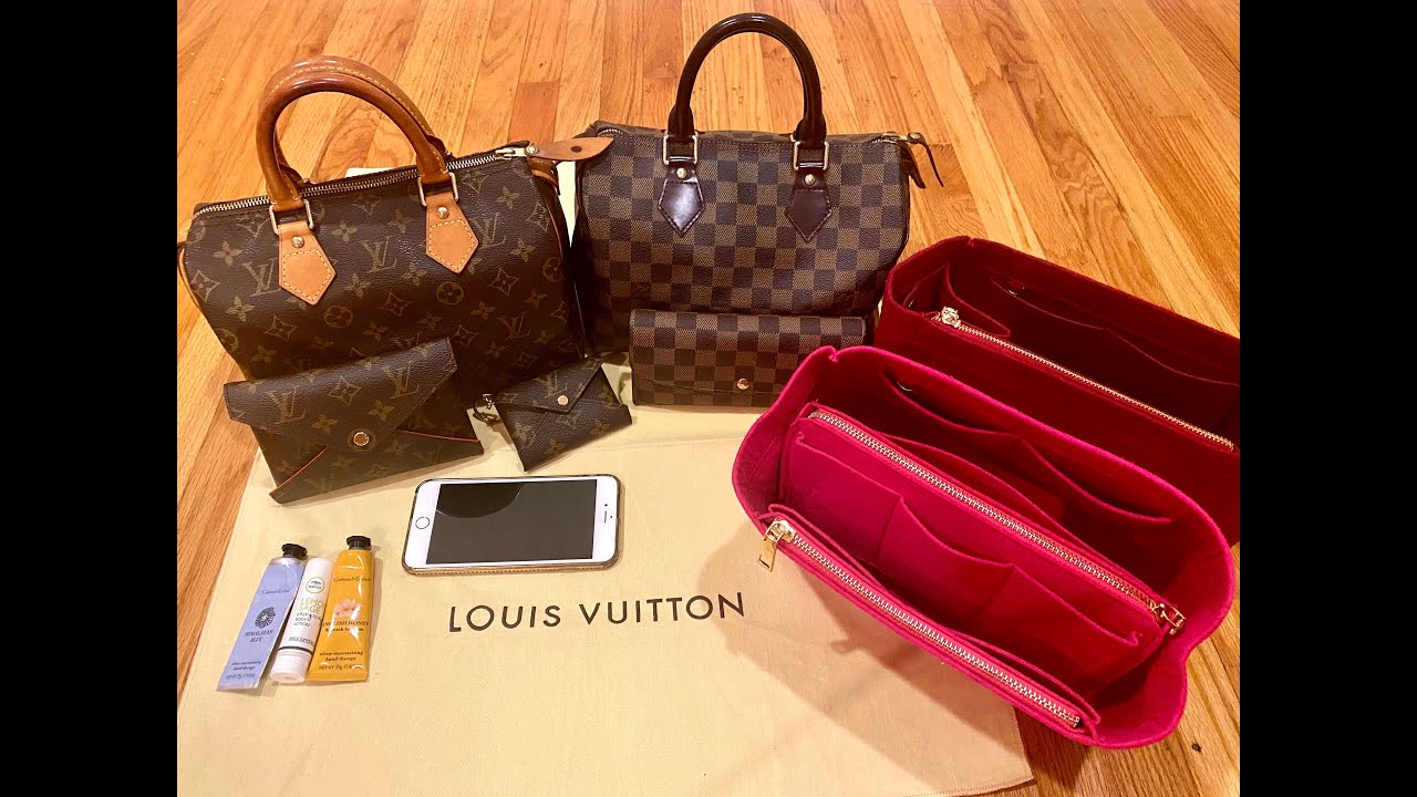 LOUIS VUITTON SPEEDY 25 BAGS w/ Insert Organizers - WHAT FITS & STYLE