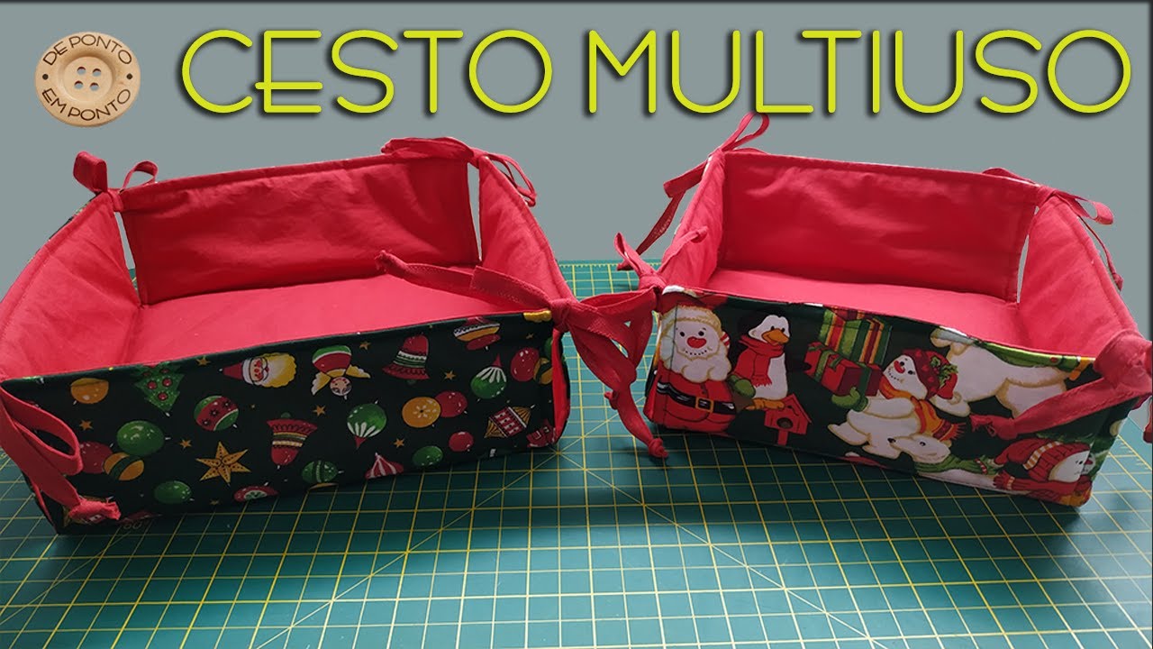 Como Fazer Cesto de Tecido Para o Natal