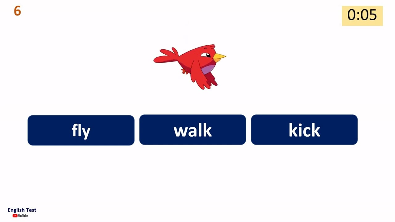 Action Verbs Quiz with Pictures for Kids