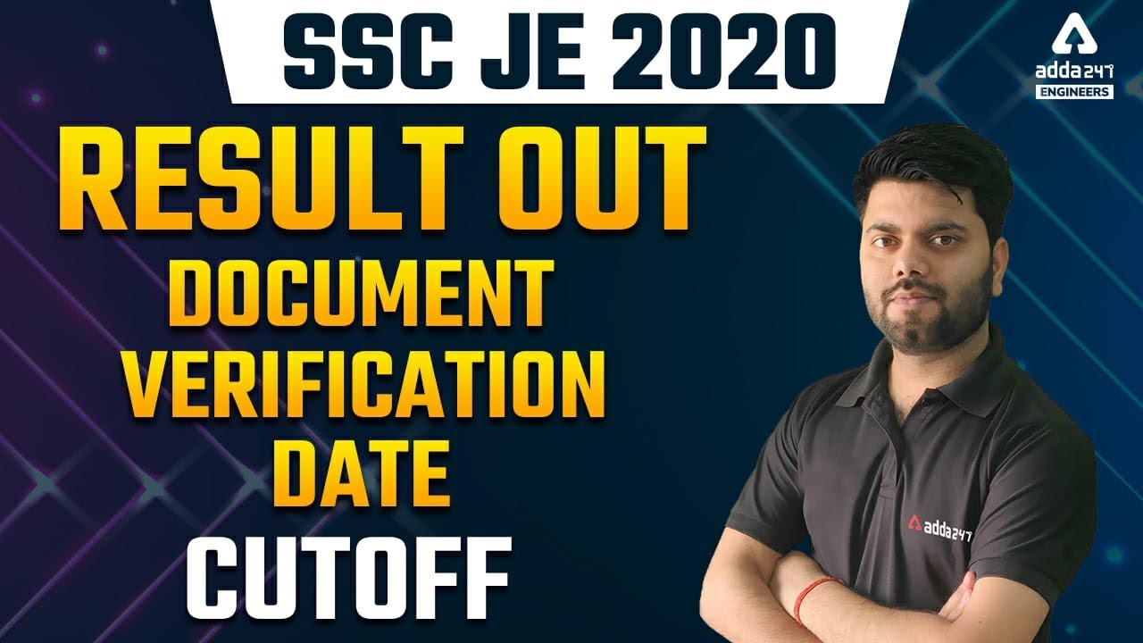 SSC JE Result | SSC JE Result 2020 Mains Result | SSC JE Cut Off & Verification Date